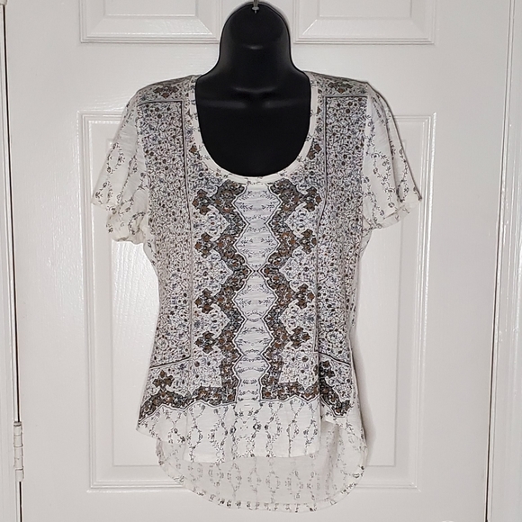 Luck Brand Floral Top M